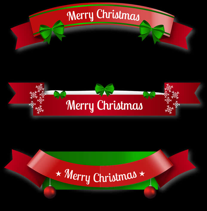 Festive Christmas Banner Set PNG Image