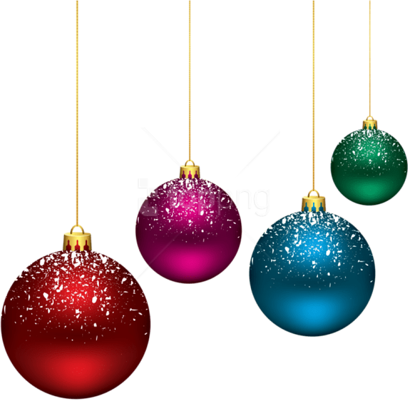 Festive Christmas Baubles Hanging PNG Image