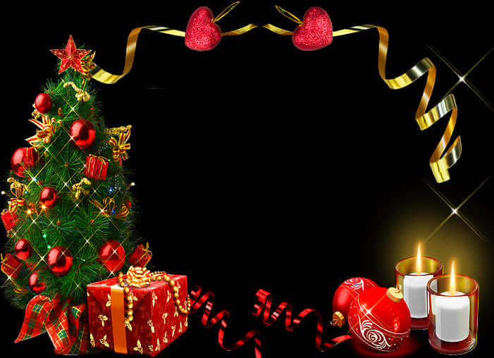 Festive Christmas Border Design PNG Image