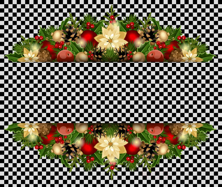 Festive Christmas Border Design PNG Image