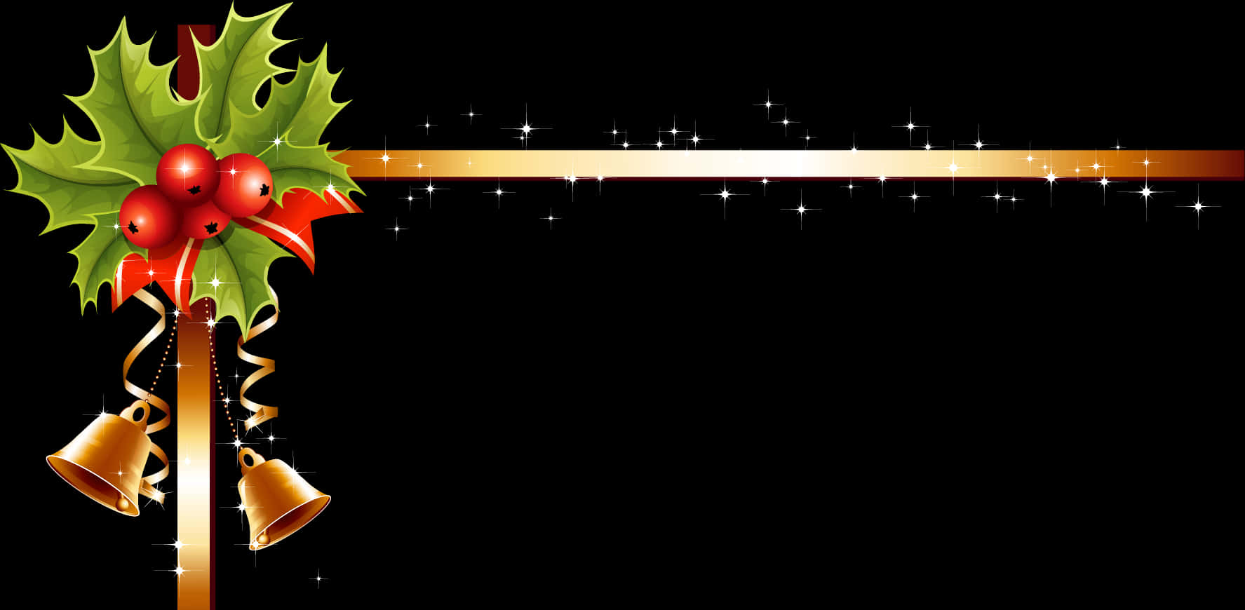 Festive Christmas Borderwith Bells PNG Image