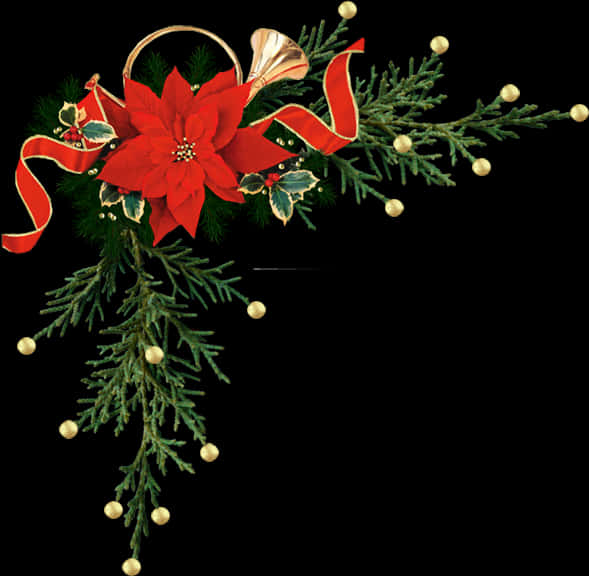 Festive Christmas Corner Border PNG Image