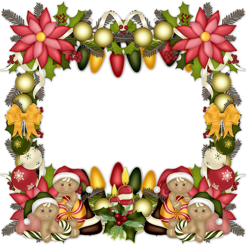 Festive Christmas Frame Border PNG Image