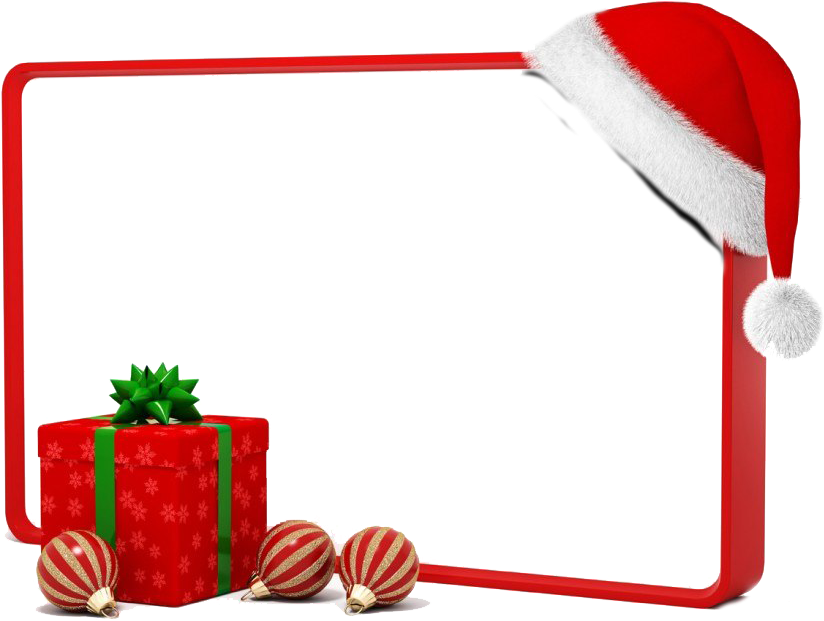 Festive Christmas Framewith Giftsand Ornaments PNG Image