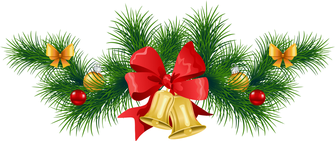 Festive Christmas Garland Clipart PNG Image