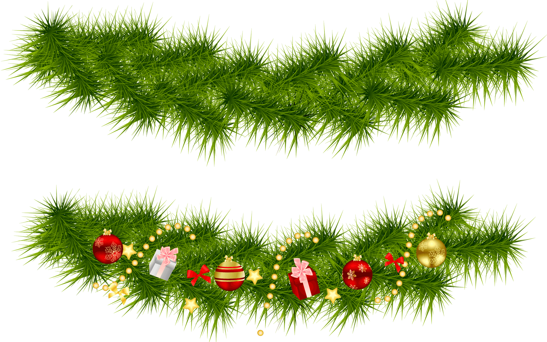 Festive Christmas Garland Decoration PNG Image