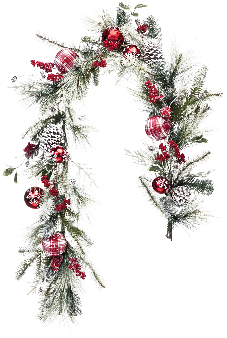 Festive Christmas Garland Decoration.png PNG Image