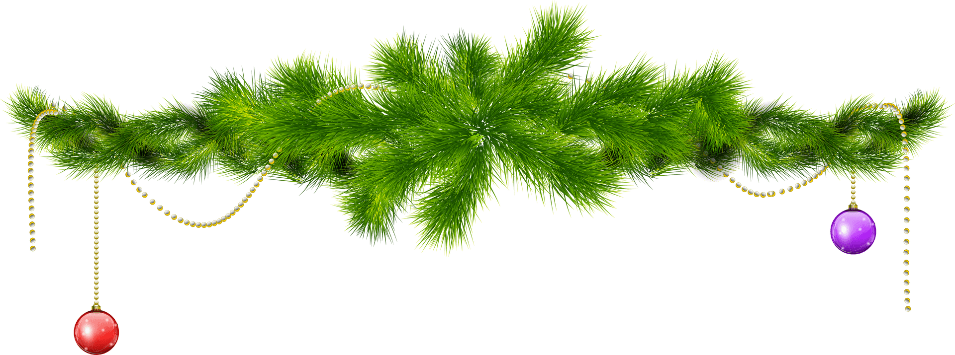 Festive Christmas Garland Decoration PNG Image