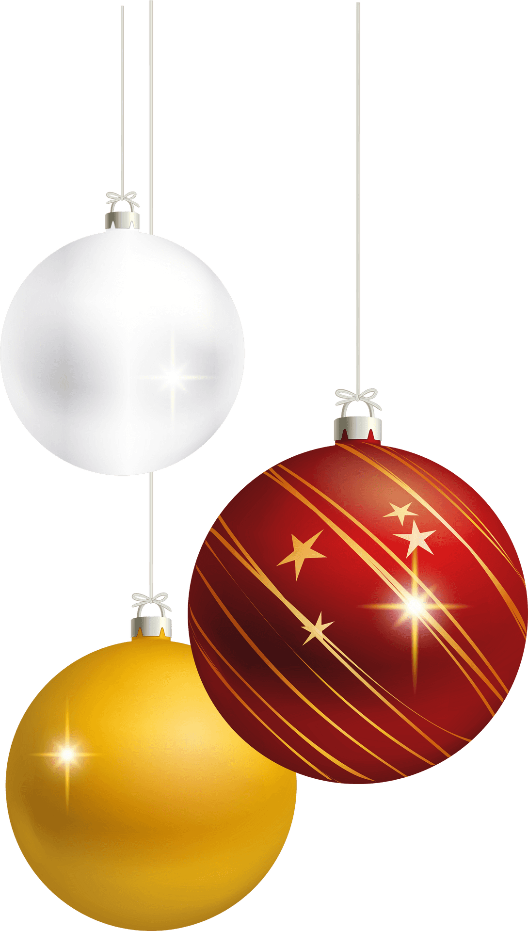 Festive Christmas Ornaments PNG Image