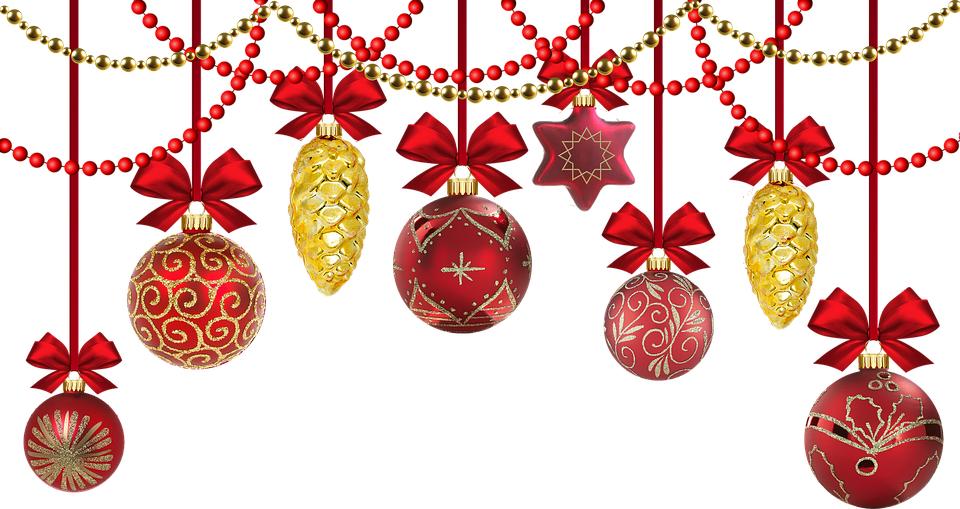 Festive Christmas Ornamentsand Beads PNG Image