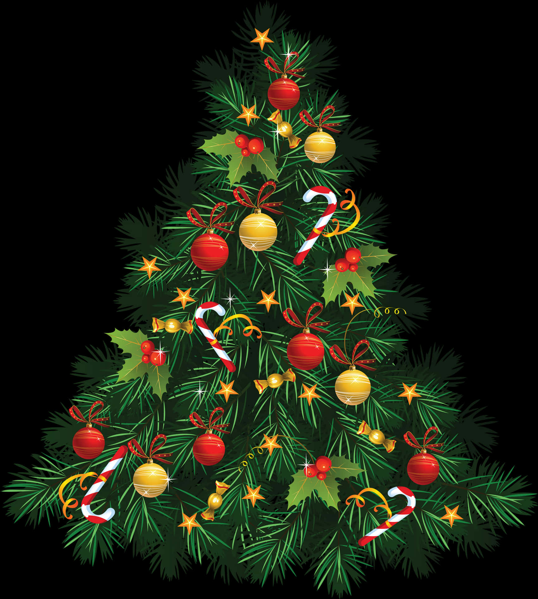 Festive Christmas Tree Decoration PNG Image