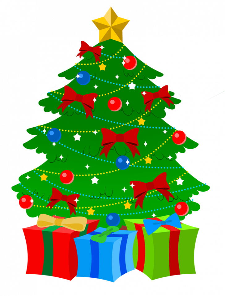 Festive Christmas Treewith Gifts Clipart PNG Image