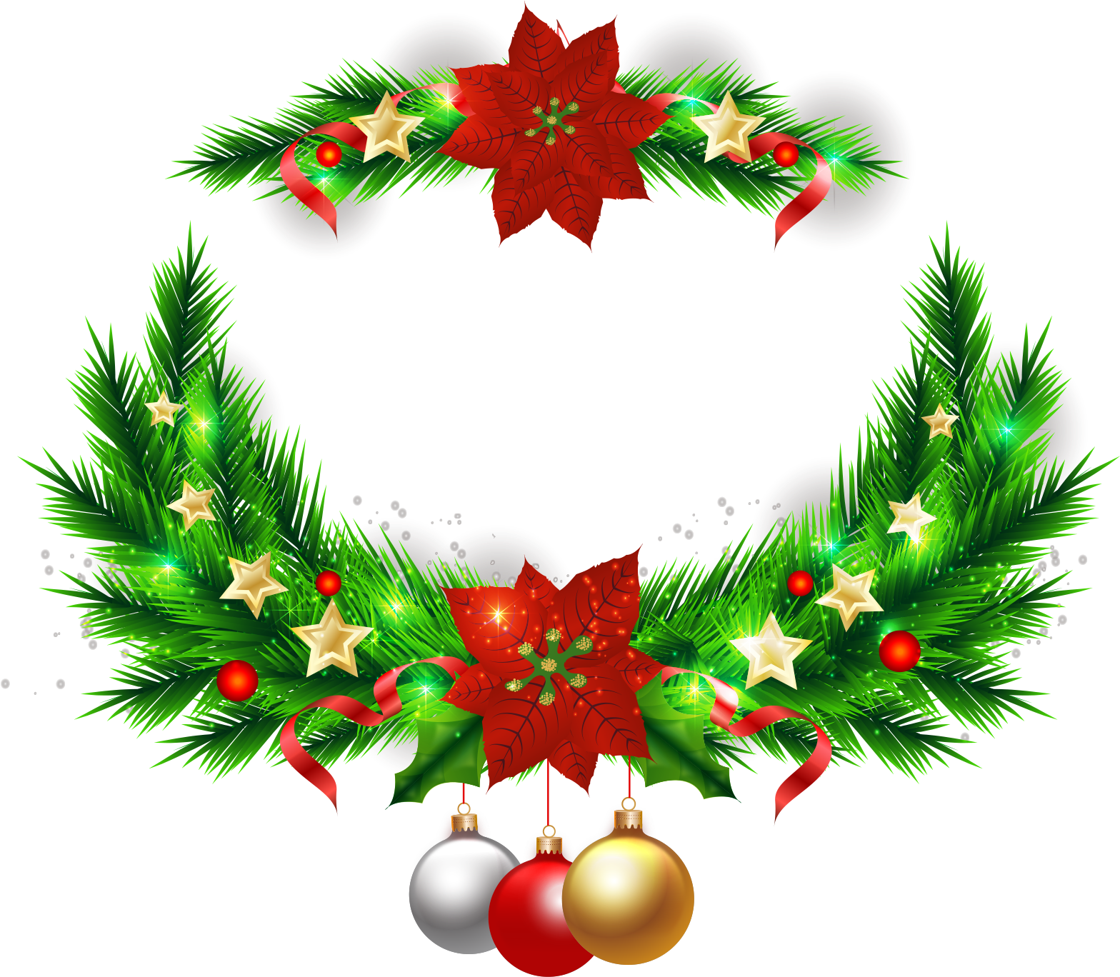 Festive Christmas Wreath Decoration.png PNG Image