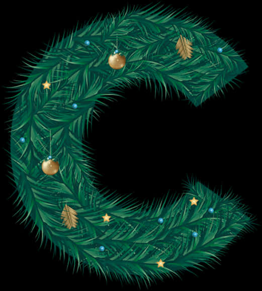 Festive Christmas Wreath Graphic PNG Image