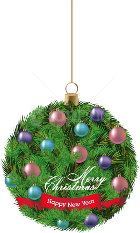 Festive Christmas Wreath Ornament PNG Image