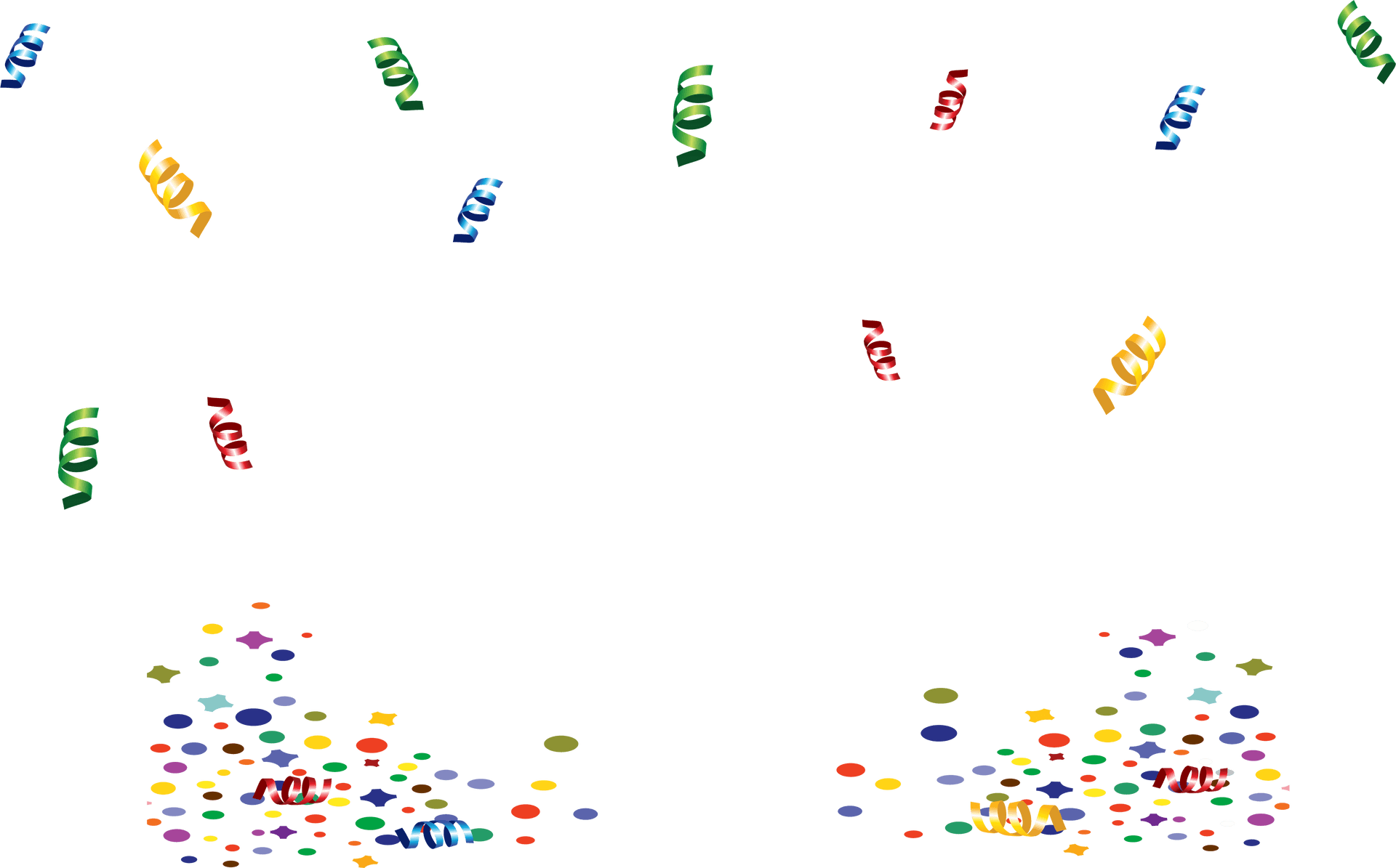 Festive Confettiand Streamers PNG Image