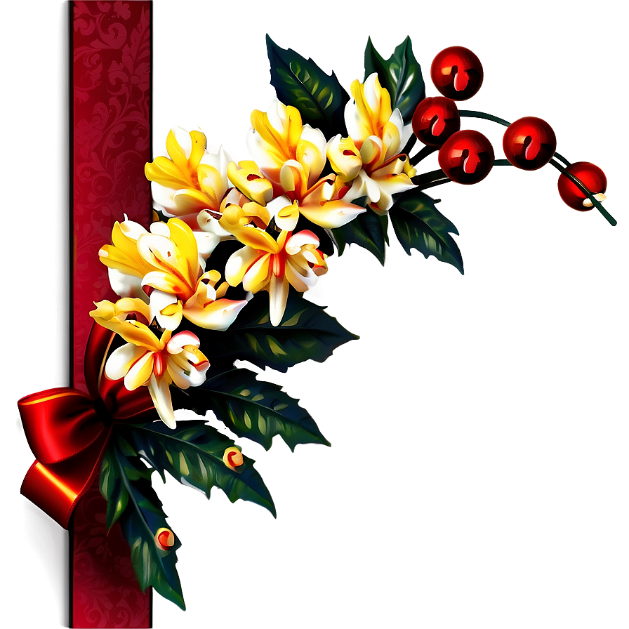 Festive Corner Flower Png 1 PNG Image