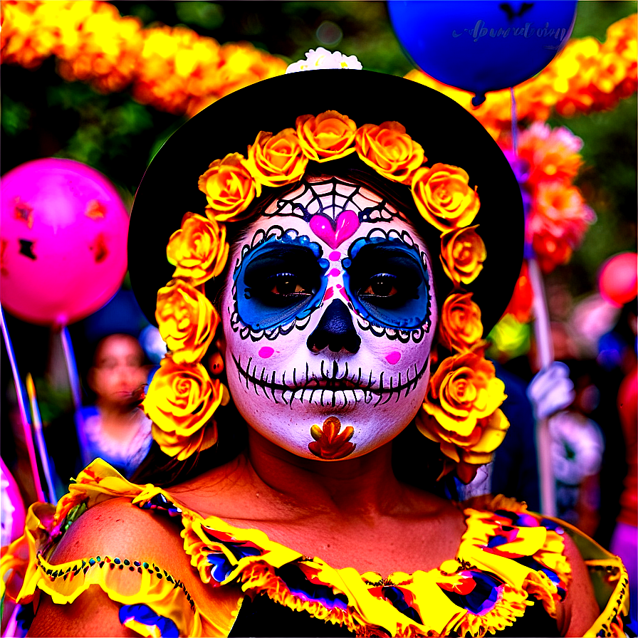 Festive Dia De Los Muertos Parade Png Iwo15 PNG Image