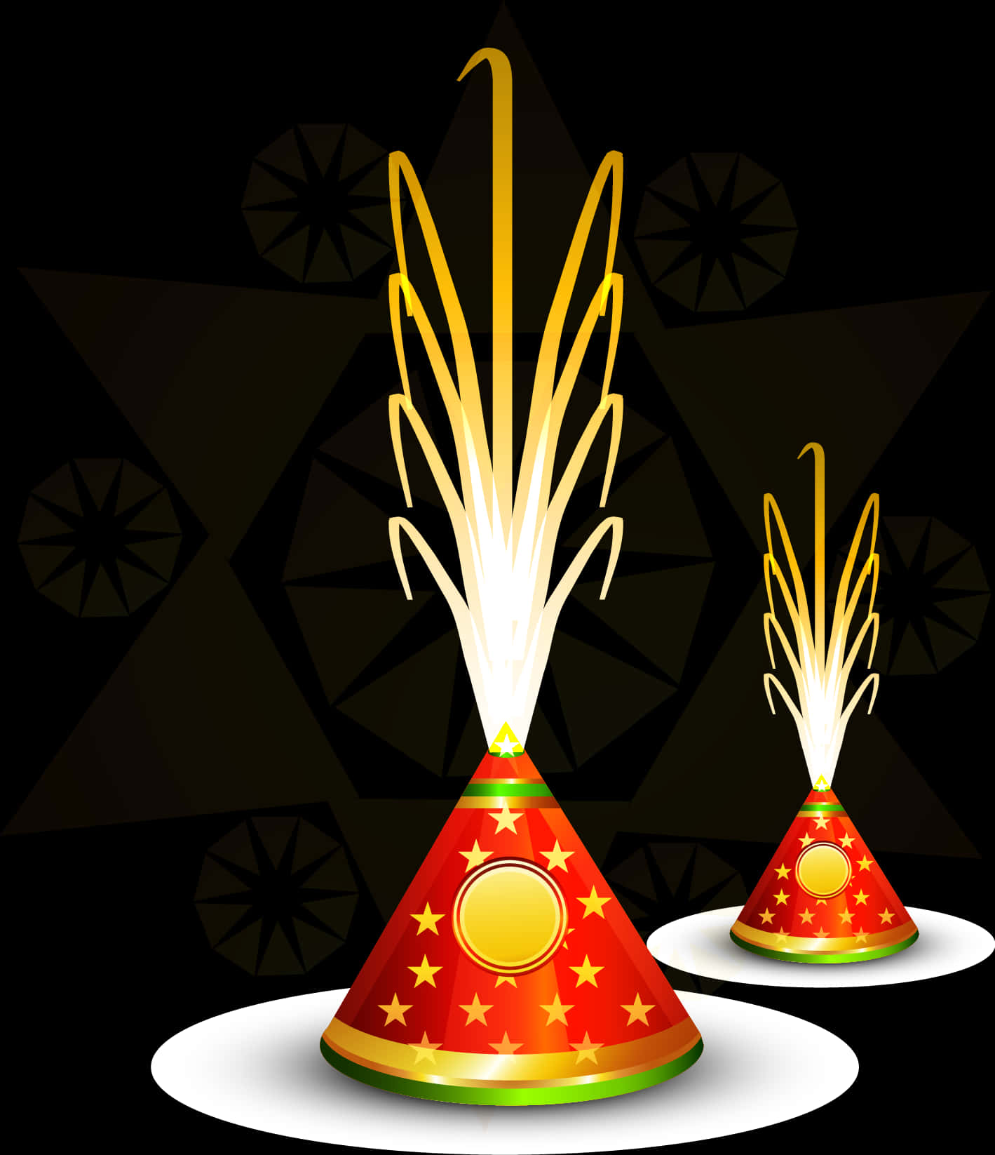 Festive Diwali Crackers Illustration PNG Image