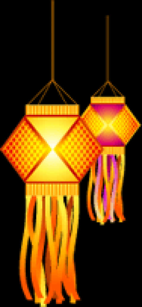 Festive Diwali Lanterns PNG Image