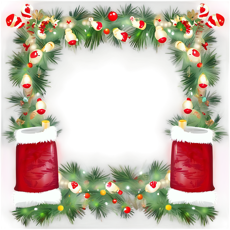 Festive Fireplace Mantel Decor Png Pub PNG Image