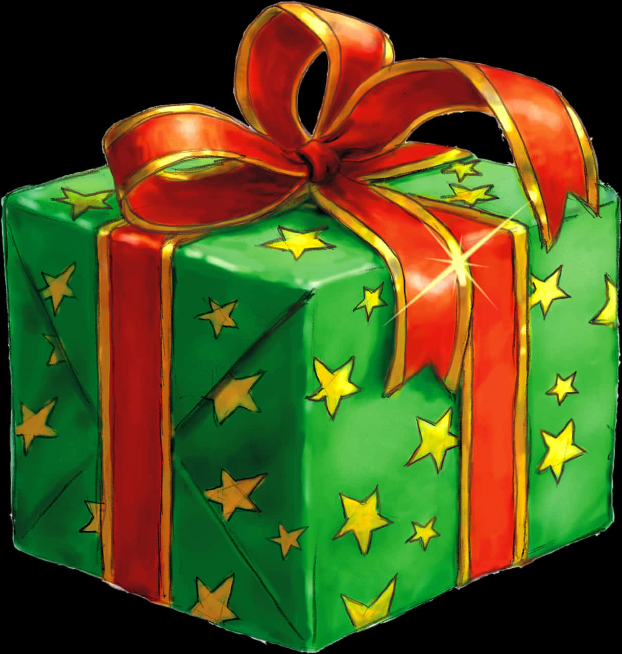 Festive Giftwith Red Ribbon PNG Image