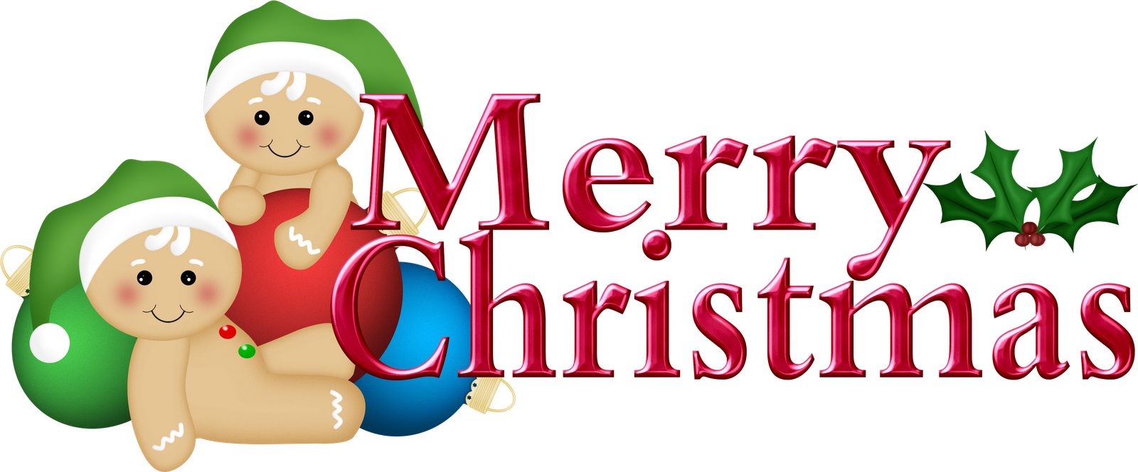 Festive Gingerbread Merry Christmas PNG Image