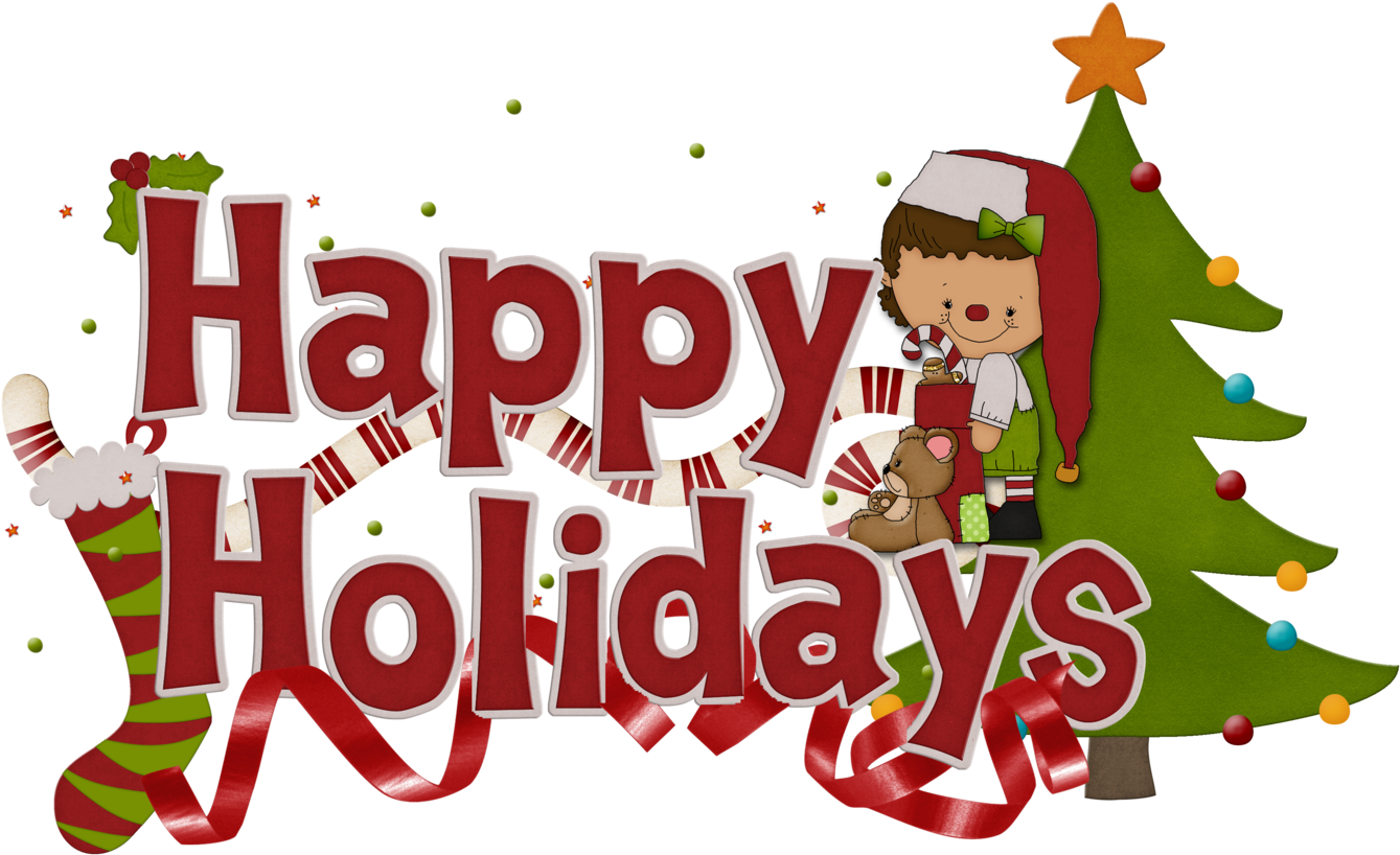 Festive Happy Holidays Clipart PNG Image