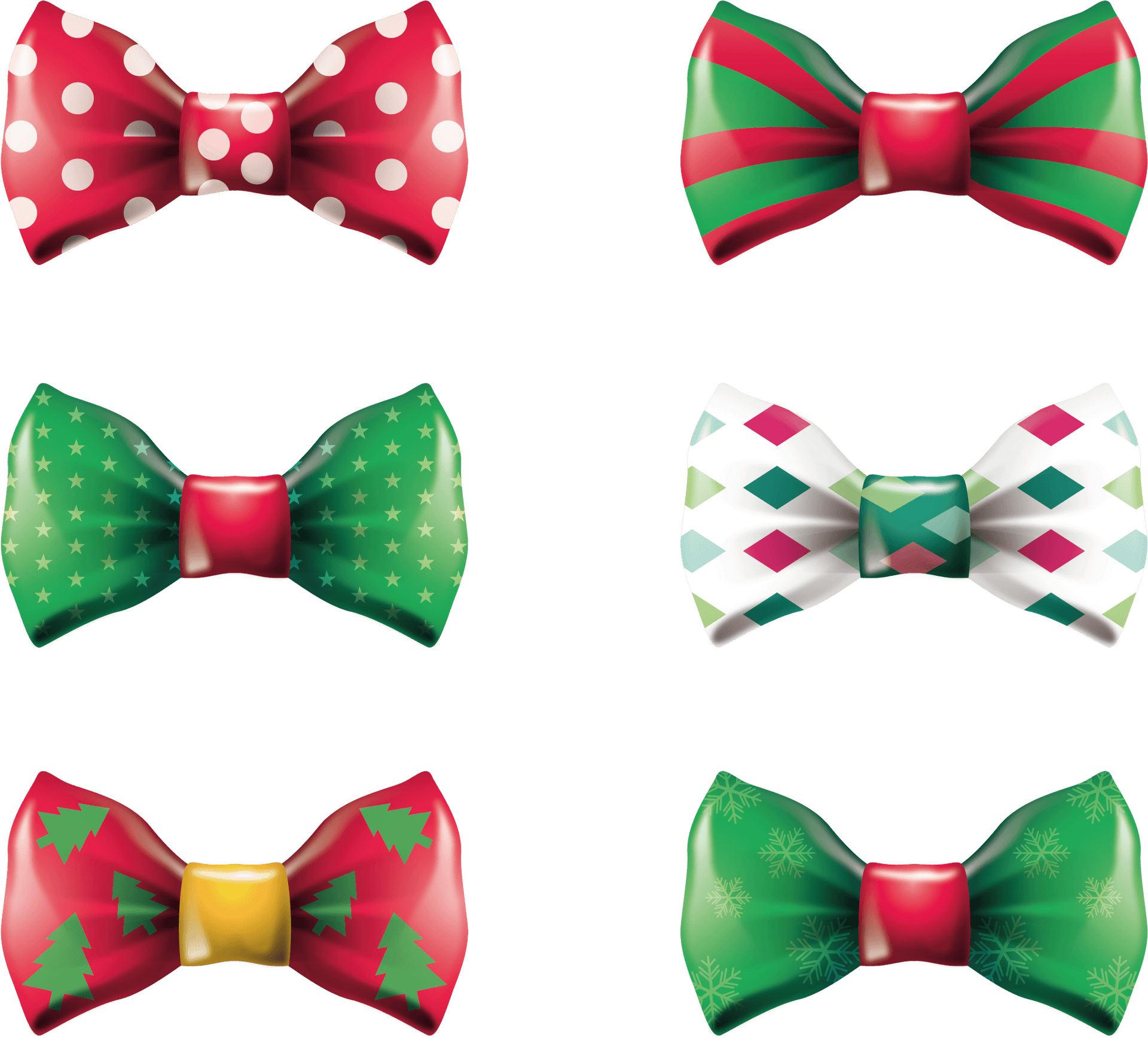 Festive Holiday Bow Ties Collection PNG Image