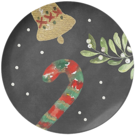 Festive Holiday Plate Design PNG Image