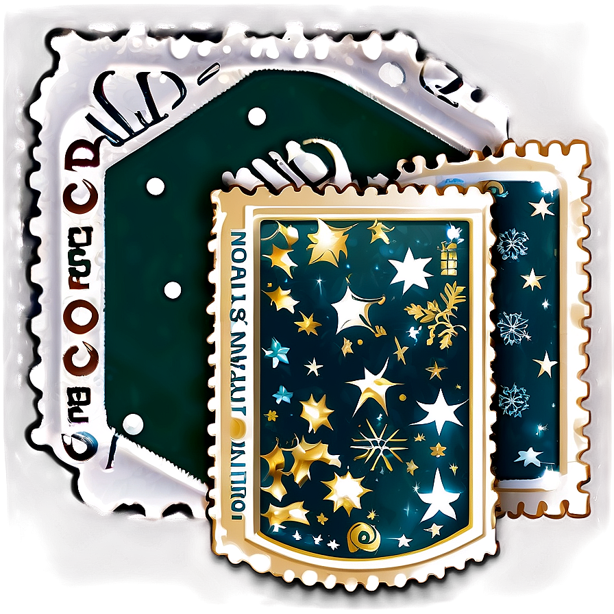 Festive Holiday Postage Stamp Png Oyy PNG Image