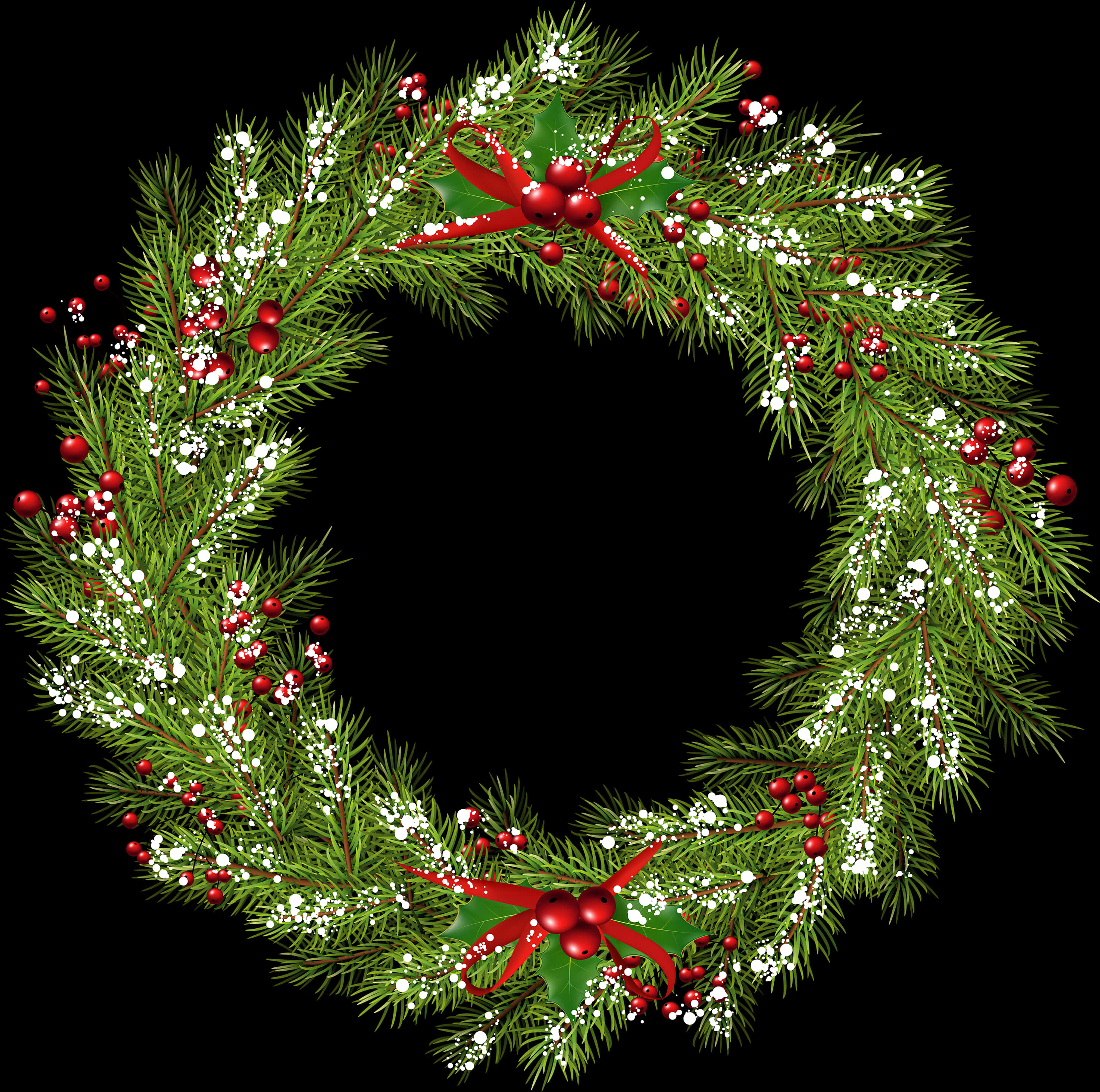 Festive Holiday Wreath PNG Image