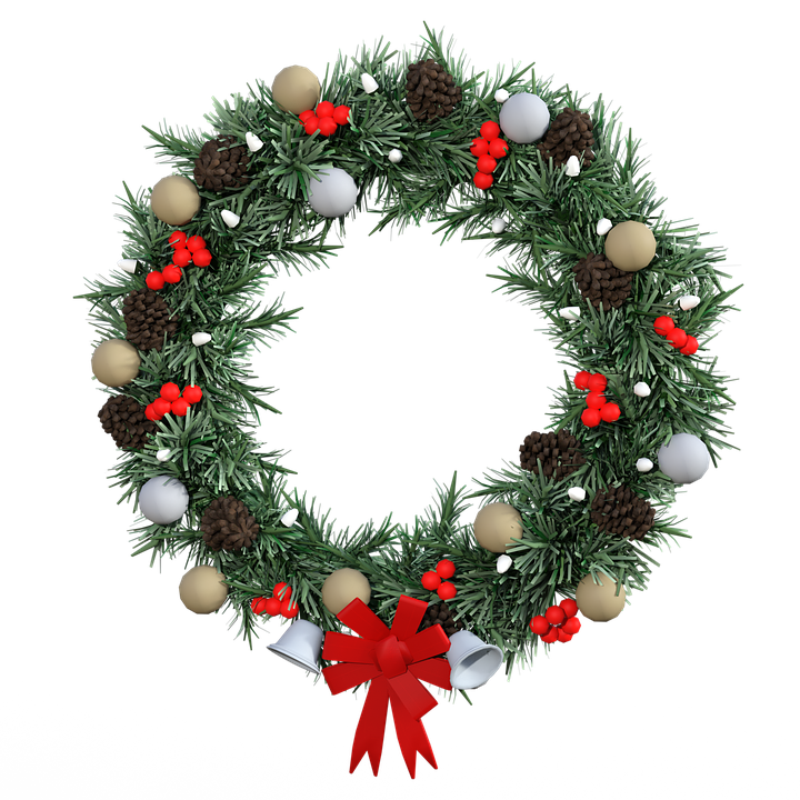 Festive Holiday Wreath PNG Image