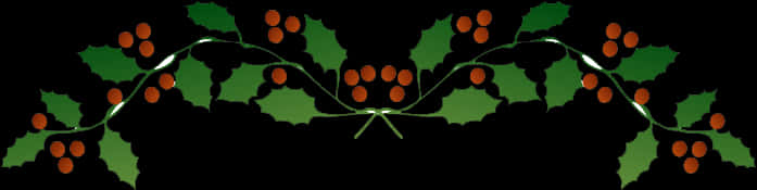 Festive Holly Border Design PNG Image