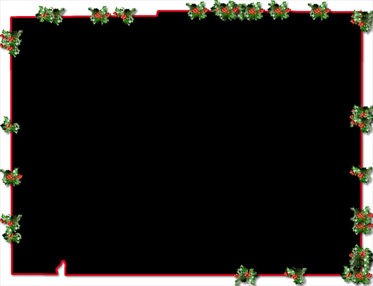 Festive Holly Christmas Border PNG Image