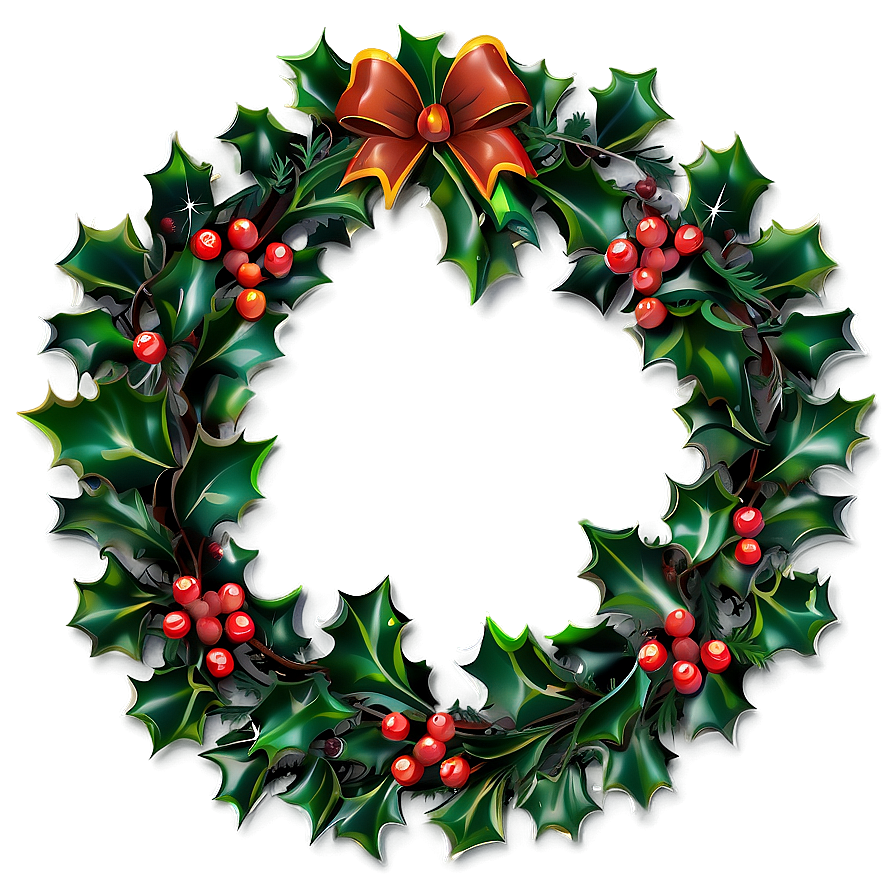 Festive Holly Wreath Png 24 PNG Image