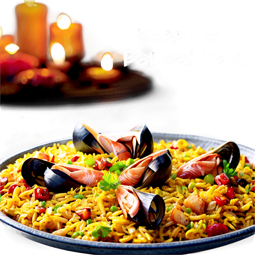 Festive Paella Party Platter Png Knm PNG Image