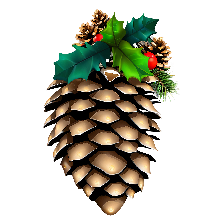 Festive Pinecone Design Png 06132024 PNG Image