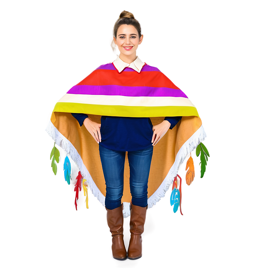 Festive Poncho Look Png 06272024 PNG Image