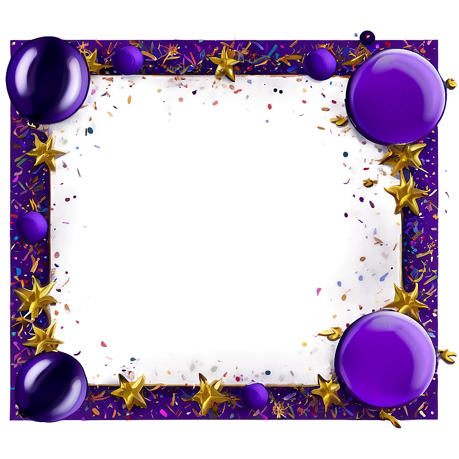 Festive Purple Confetti Border Png Cgs24 PNG Image