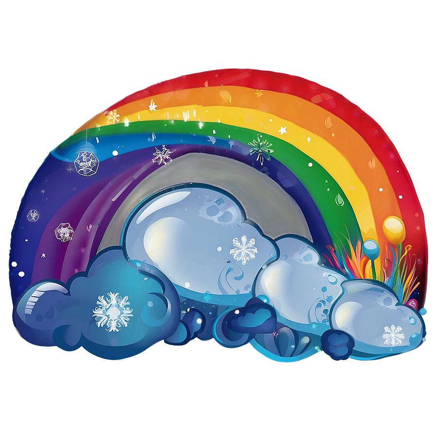 Festive Rainbow With Clouds Png 63 PNG Image