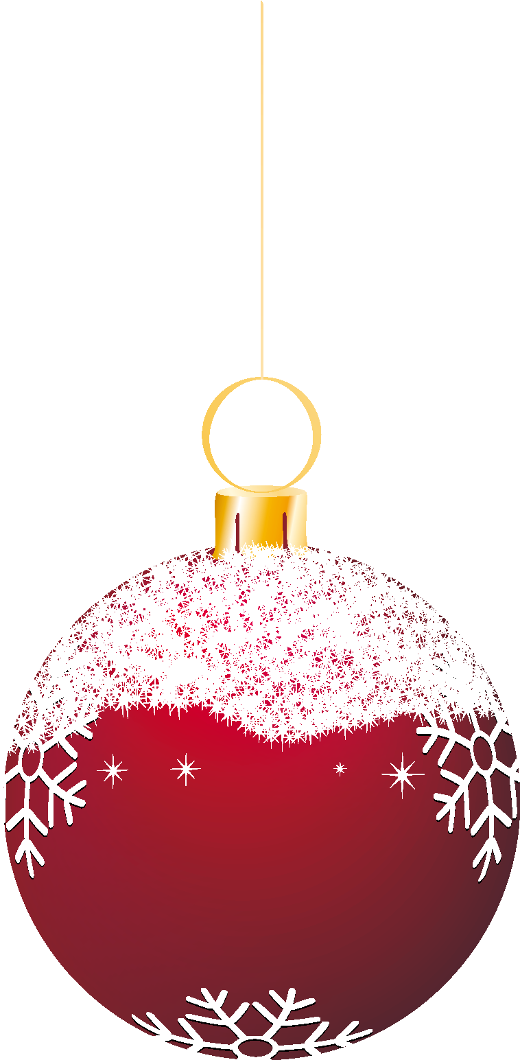 Festive Red Christmas Ballwith Snowflakes PNG Image