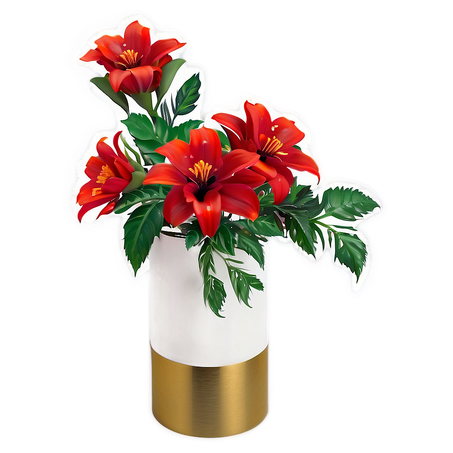 Festive Red Flowers Arrangement Png 3 PNG Image