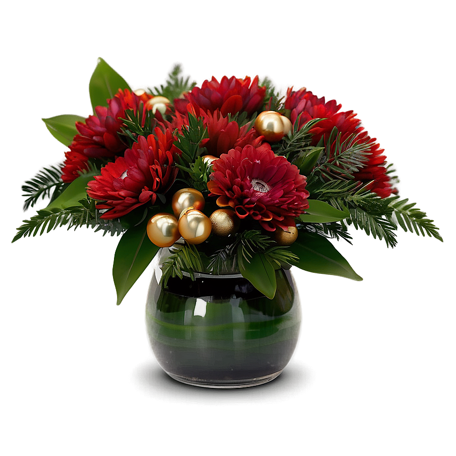 Festive Red Flowers Arrangement Png Syb PNG Image