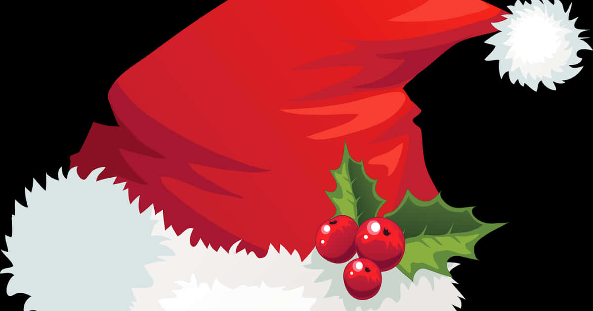 Festive Red Santa Hat Illustration PNG Image