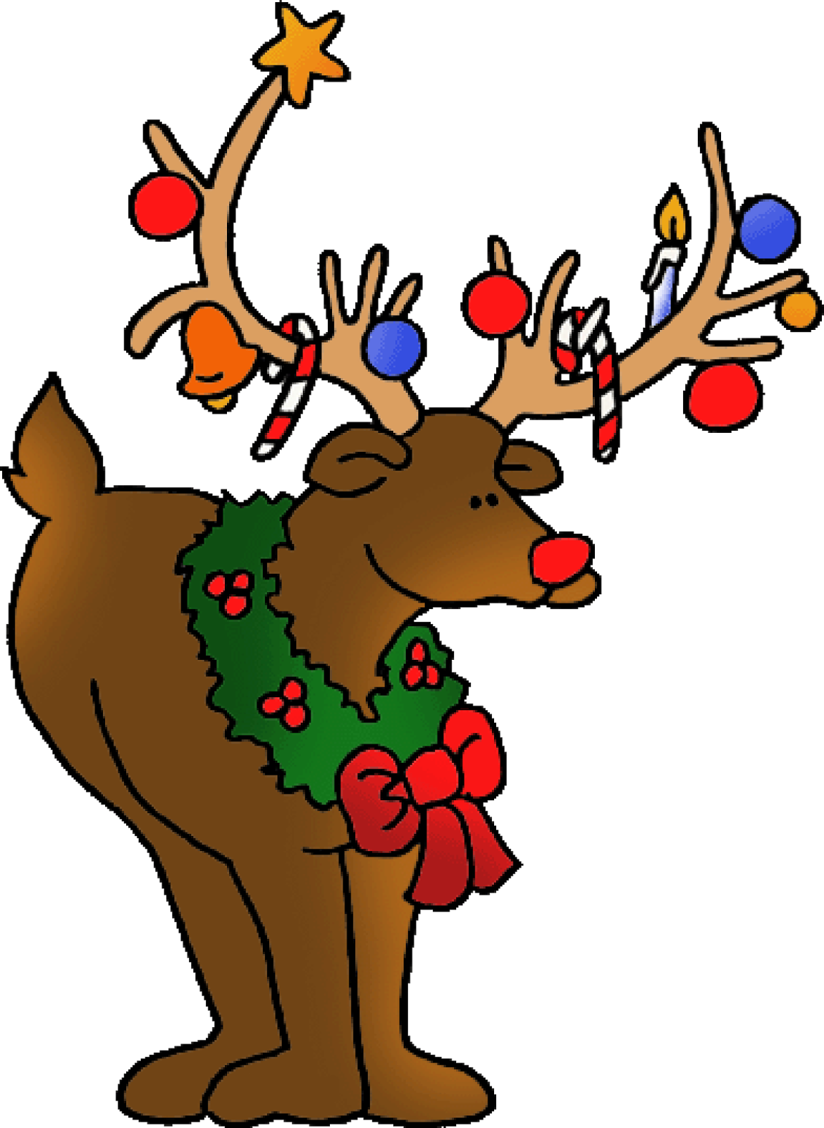 Festive Reindeer Christmas Clipart.png PNG Image