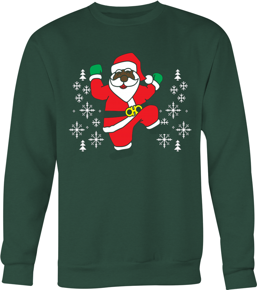 Festive Santa Cartoon Sweatshirt PNG Image