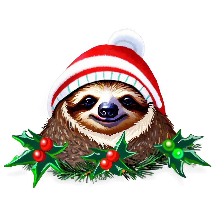 Festive Sloth Png 06112024 PNG Image