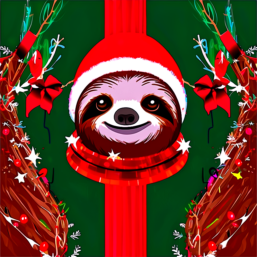 Festive Sloth Png Bft PNG Image