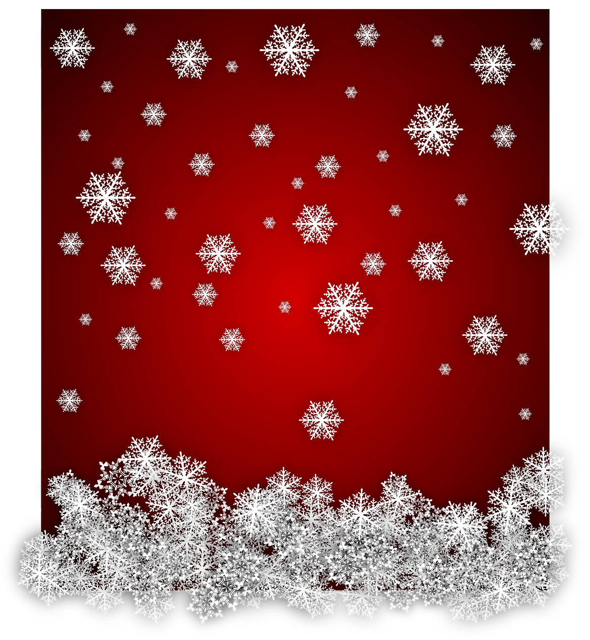 Festive Snowflake Pattern Red Background PNG Image